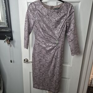 Elegant Lavender Lace Dress